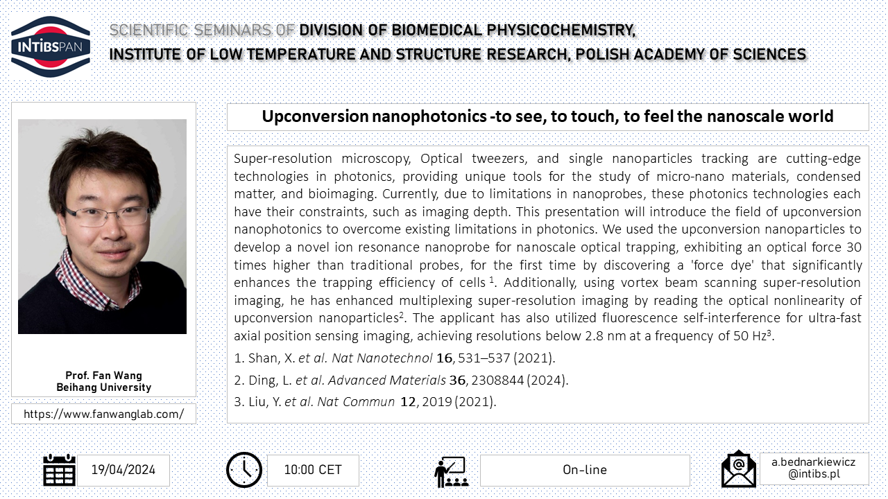 OFB seminar prof Fan Wang 10 00CET 19 04 2024 on line